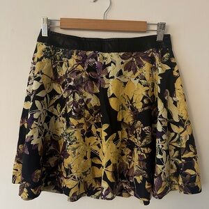 BP Black and Yellow Floral Mini Skirt